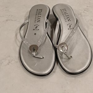 Italian Shoemakers Metallic Silver Sandals Size 8